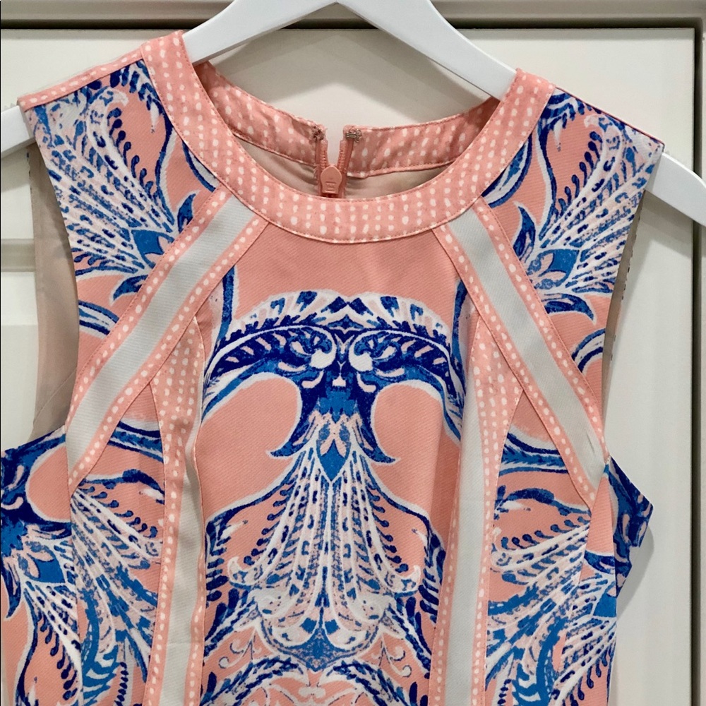 BCBG pink and blue pattern dress